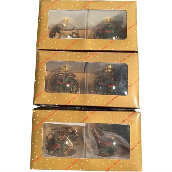 3 Boxes (6) Dillard’s Trimmings Large Hand-Blown Glass Christmas Tree Ornaments - Picture 1 of 9